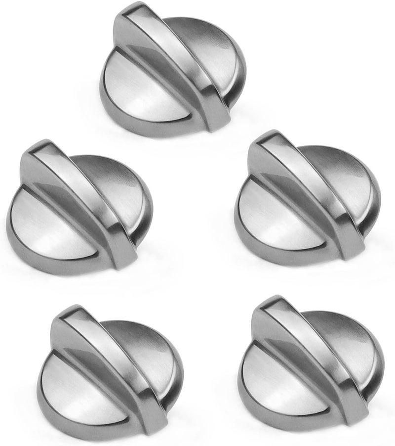 Fetechmate WB03T10325 Heavy Metal Knobs Compatible with G.E Cooktop Burner Stove Control Knobs Replace 2691864 AP5690210 PS3510510 EAP3510510 (5 Pack) - Image 1